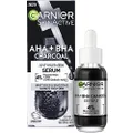 Garnier Skinactive 4 Percent AHA + BHA (Salicylic Acid) and Niacinamide Charcoal Serum, Resurface & Smooth Skin Texture, Improve Appearance Of Acne Marks & Blemishes, Suitable for Sensitive Skin, 30ml