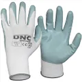 DNC Nitrile Basic Smooth Finish Gloves, XX-Large, Grey/White