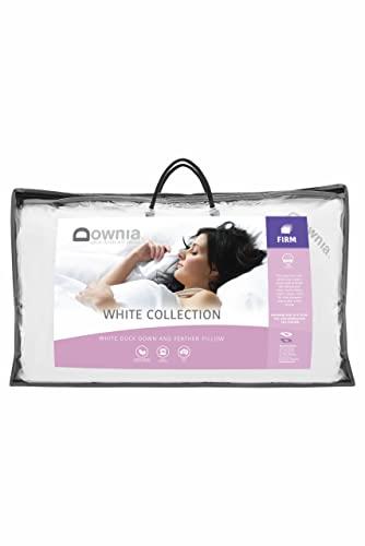 Downia White Collection White Duck Down & Feather Pillow, White, Firm