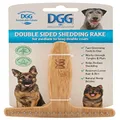 DGG Bamboo and Hemp Bristle Double Sided Shedding Rake for Medium to Long Double Coat Dogs