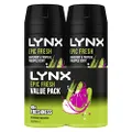 LYNX Epic Fresh Aerosol Deodorant Aerosol Body Spray for Men 165 ML x 2 Pack, 48 hour Fressness