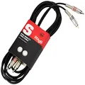 Stagg STC3C Pro-Series 3m Twin 2 RCA to 2 RCA Audio Cable - Black