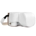 MegaGear Sony Alpha A6500 (up to 16-70mm Lens) Ever Ready Leather Camera Case and Strap, with Battery Access - White - MG1135