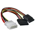 Astrotek 4 Pins to 2X 15 pins 18AWG RoHS Internal Power to SATA Molex Cable