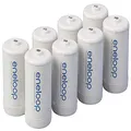 eneloop Panasonic BQ-BS1E8SA D Size Battery Adapters for Use with Ni-MH Rechargeable AA Battery Cells, 8 Pack