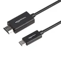 Amazon Basics Premium Aluminum USB-C to HDMI Cable Adapter (Thunderbolt 3 Compatible) 4K@60Hz - 0.91m