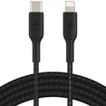 Belkin Braided USB-C Lightning Cable, 1 Meter Length, Black