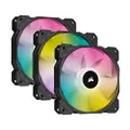 CORSAIR iCUE SP120 RGB Elite Performance 120 mm PWM Triple Fan Kit with iCUE Lighting Node CORE ( AirGuide Technology, Eight Addressable RGB LEDs, Low-Noise 18 dBA, Up to 1,500 RPM) Black