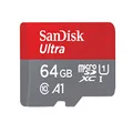 SanDisk 64GB Ultra microSDXC Card + SD Adapter up to 140 MB/s with A1 App Performance, UHS-I, Class 10, U1, Black (SDSQUAB-064G-GN6MA)