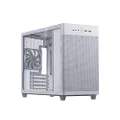 ASUS Prime AP201 Tempered Glass MicroATX Case (White) - Stylish 33-Litre MicroATX case with Tool-Free Side Panels, with Support for 360mm Coolers, Graphics Cards up to 338mm Long, & Standard ATX PSUs