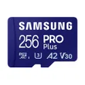 SAMSUNG PRO Plus 256GB microSD Memory Card + Adapter, Up to 180 MB/s, Full HD & 4K UHD, UHS-I, C10, U3, V30, A2 for Android Phones, Tablets, GoPRO, DJI Drone
