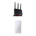 ASUS RT-AX86U Pro (AX5700) Dual Band WiFi 6 Extendable Gaming Router & RP-AX58 AX3000 Dual-Band WiFi 6 (802.11ax) Range Extender/AiMesh Extender