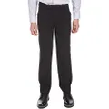Calvin Klein Boys' Flat Bi-Stretch Dress Pant, Straight Leg Fit & Hemmed Bottom, Belt Loops & Functional Front Pockets, Black, 12 Husky