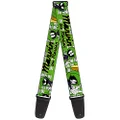 Buckle-Down Premium Guitar Strap, Marvin The Martian with Poses White/Green, 29 to 54 Inch Length, 2 Inch Wide