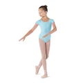 Bloch Dance Girls Dujour Microlux Short Sleeve Leotard Pastel Blue