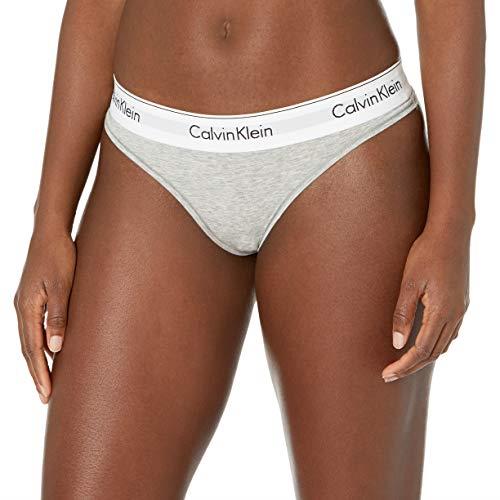Calvin Klein Women's Modern Cotton Thong, Grey Heather, Medium