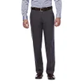 Haggar Mens HC10884 Premium No Iron Classic Fit Expandable Waist Plain Front Casual Pants - Gray - 42W x 30L