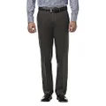 Haggar Men's Premium No Iron Khaki Straight Fit Flat Front Casual Pant, Dark Grey, 34W x 29L