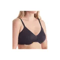 Le Mystere Women's Smooth Profile Minimizer Bra, Bust Minimizing and Flattering with Side Smoothing Back Wings, Black, 34F