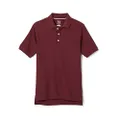 French Toast Boys' Short Sleeve Pique Polo Uniform Shirt (Standard & Husky), Burgundy, 14-16