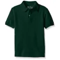 Nautica Boys' Big School Uniform Short Sleeve Polo Shirt, Button Closure, Comfortable & Soft Pique Fabric, Hunter, 18-20