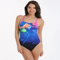adidas Women's Infinitex+ Shark Graphic One Piece Swimsuit, Unity Ink/Shock Pink, 10 Size