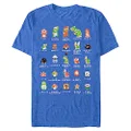 Nintendo Men's Pixel Cast T-Shirt, Premium Royal Heather, X-Large