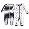 Hudson Baby Unisex Baby Cotton Coveralls, Sailboat, 0-3 Months