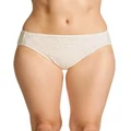 JOCKEY Women's Underwear No Ride Up Lace Hi Cut Brief, Cream, 16