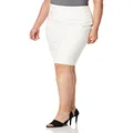 Calvin Klein Women's Straight Fit Suit Skirt (Regular and Plus Sizes), Cream, 24 Plus