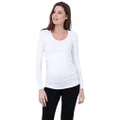 Ripe Maternity Women's Ali Up/Down Nursing Long Sleeve Tee, White (White), XL