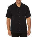 Quiksilver Men's Tahiti Palms 4 Button Up Floral Collared Shirt, Black/Black, X-Large