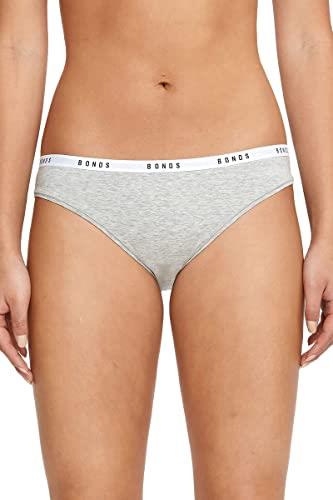 Bonds Women's Underwear Cotton Blend Originals Bikini Brief, Original Grey Marle, 16