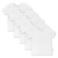 HonestBaby Baby Organic Cotton Short Sleeve T-Shirt Multi-Packs, 5-Pack Bright White, 18 Months