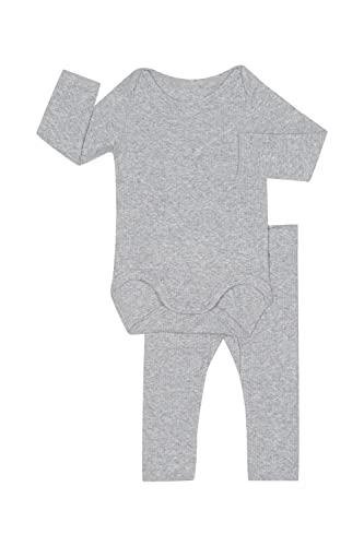 Bonds Baby Pointelle Long Sleeve Bodysuit And Legging Set, New Grey Marle, 0 (6-12 Months)