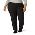 Lee Women's Plus Size Wrinkle Free Relaxed Fit Straight Leg Pant, Black, 22 Long