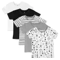 HONESTBABY Organic Cotton Short Sleeve T-Shirt Multi-Packs, 5-Pack Pattern Play, 18 Months