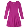 The Children's Place Girls' Long Sleeve Basic Skater Dress, Aurora Pink Single, Small