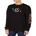 RVCA Men's Graphic Long Sleeve Crew Neck Tee Shirt, FACETS L/S/Black, XX-Large