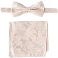 STACY ADAMS mens Classic Pretied Bow Tie With Pocket Square, Blush, Regular
