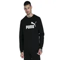 PUMA Men's Essential Big Logo Crew FL, Black, XS