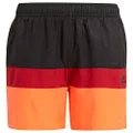 adidas Boy's Colorblock Shorts, Black/App Solar Red, 15-16 Years Size