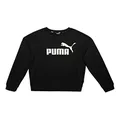 PUMA Women's Essential Logo Crew FL, Black, L