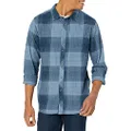 Billabong Men's Classic Long Sleeve Flannel Shirt, Slate Blue Plaid, Medium