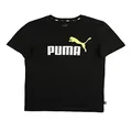 PUMA Boy's Essential 2 Col Logo T-Shirt, Black, Small