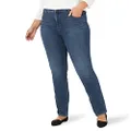 Lee Women's Plus Size Ultra Lux Mid-Rise Slim Fit Straight Leg Jean, Celestial, 24 Plus Petite