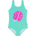 Nautica Girls' One-Piece Swimsuit with UPF 50+ Sun Protection, Cockatoo Palm, 12-14, Cockatoo Palm, 12-14