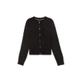 Tommy Hilfiger Women's Cardigan Sweater with Magnetic Buttons, TH DEEP Black, XS