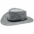 Jacaru Australia 1065 Ranger Leather Hat, Grey, X-Large