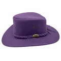 Jacaru Australia 1065 Ranger Leather Hat, Purple, Small